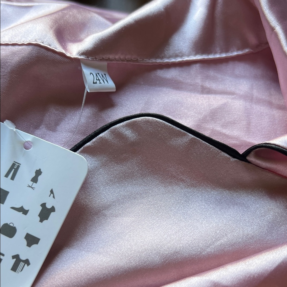 Elegant Pink Satin Two Piece Pajamas NWT